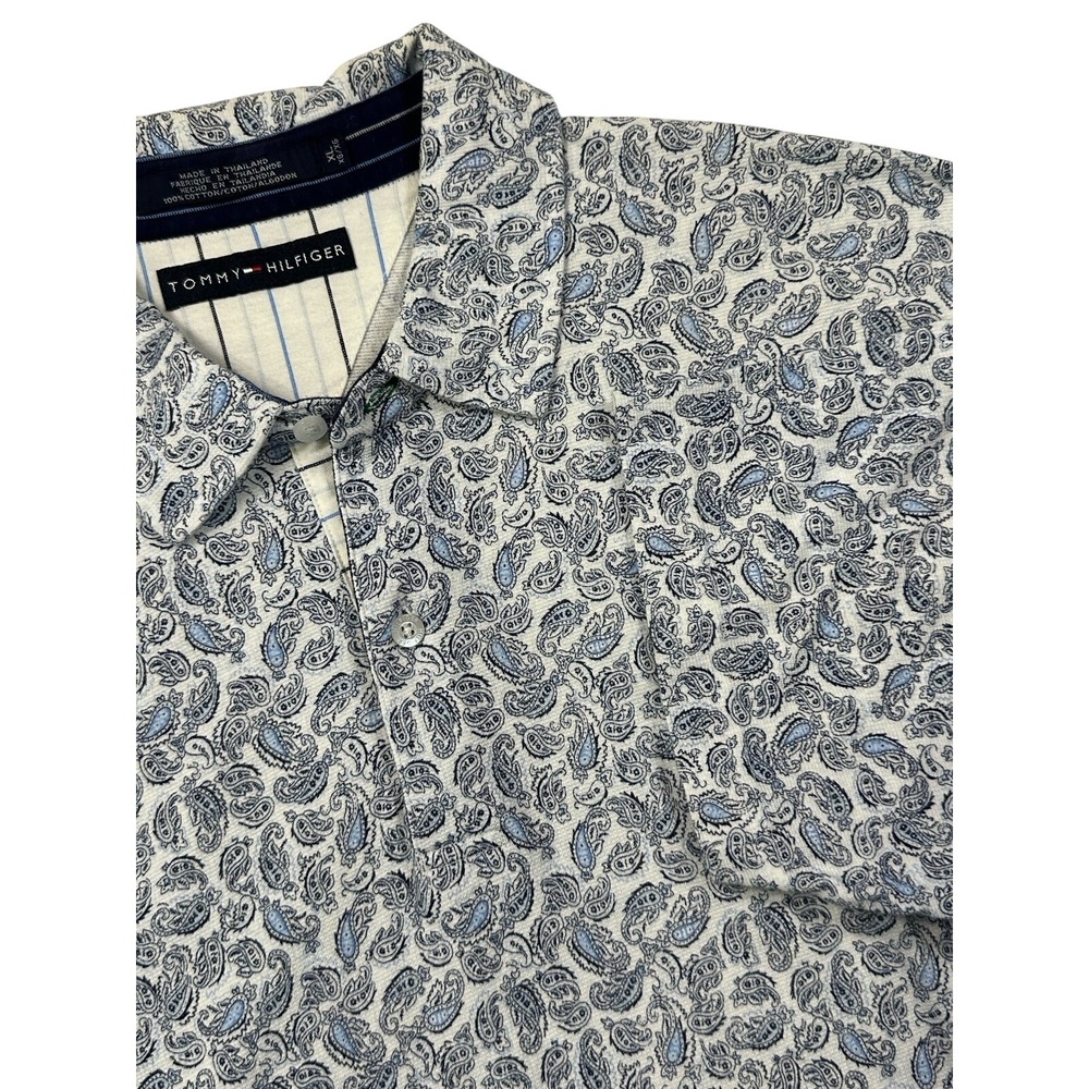 Tommy Hilfiger Polo Shirt Men's Sz XL Paisley‎ Pattern